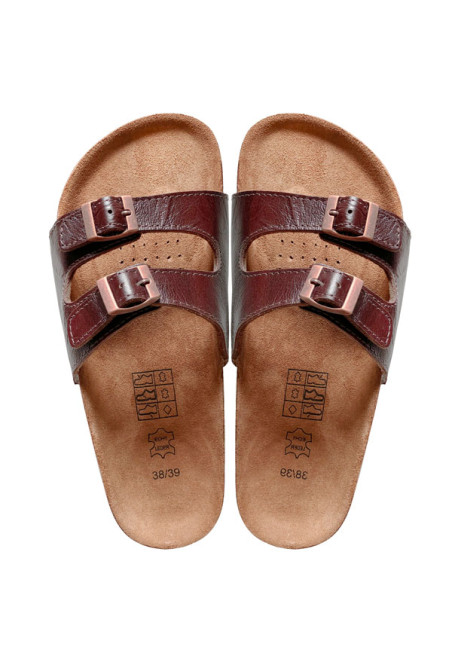 Leather and Cork Sandals with cinnamon powder