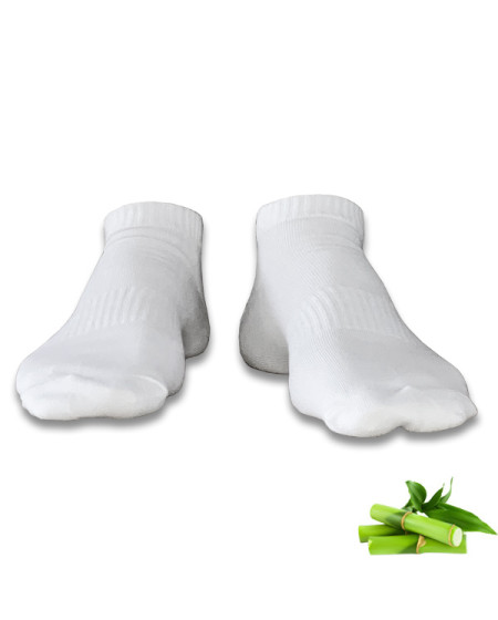 Weisse Bambus Sneaker Socken für Damen