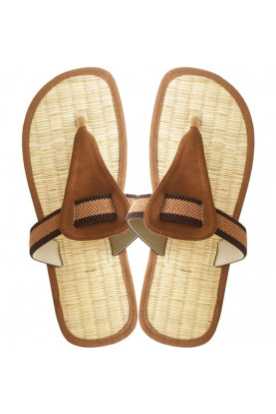 Damen Flip Flops aus Seegras, mit Zimt