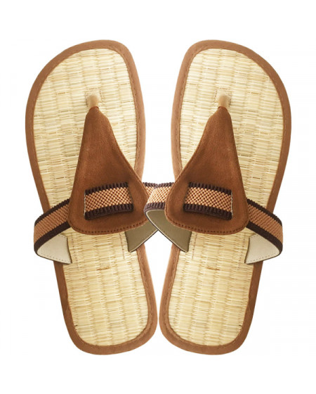 Damen Flip Flops aus Seegras, mit Zimt