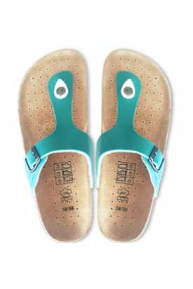 Womens flip flops made of leather and cork...